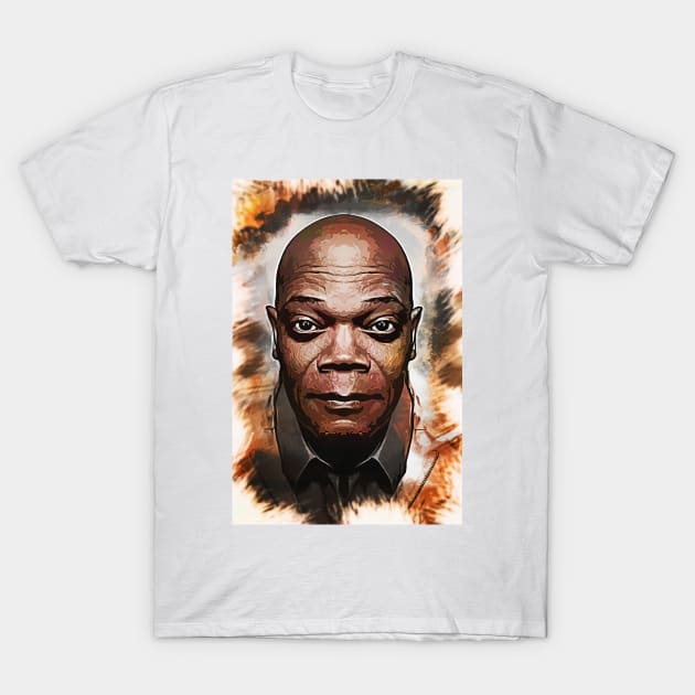 Samuel L. Jackson - Caricature T-Shirt by Naumovski